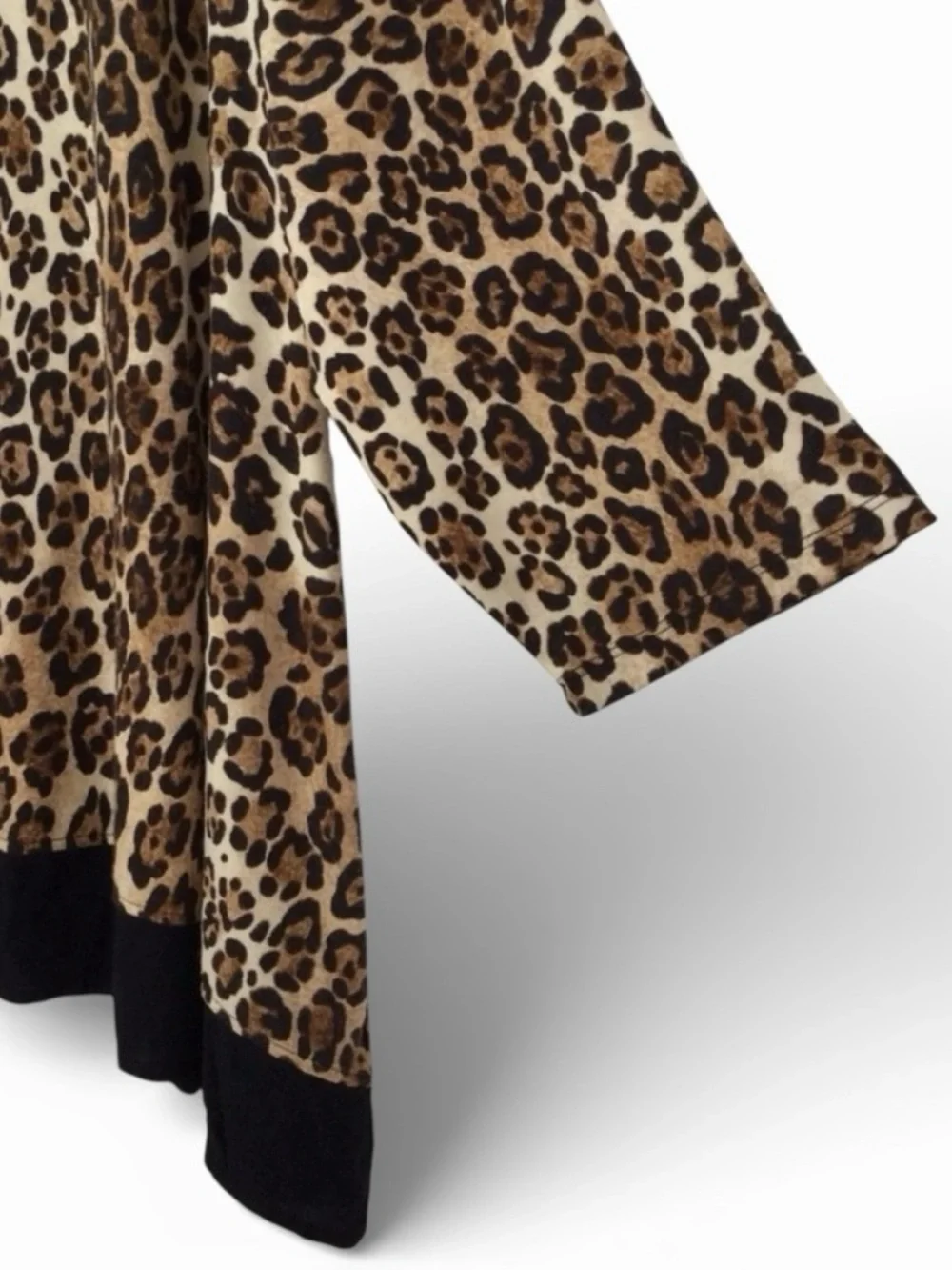 🎉HP🎉 RUBY RD 3/4 Sleeve Leopard Print Handkerchief Sharkbite Tunic Top 3X - Picture 5 of 11